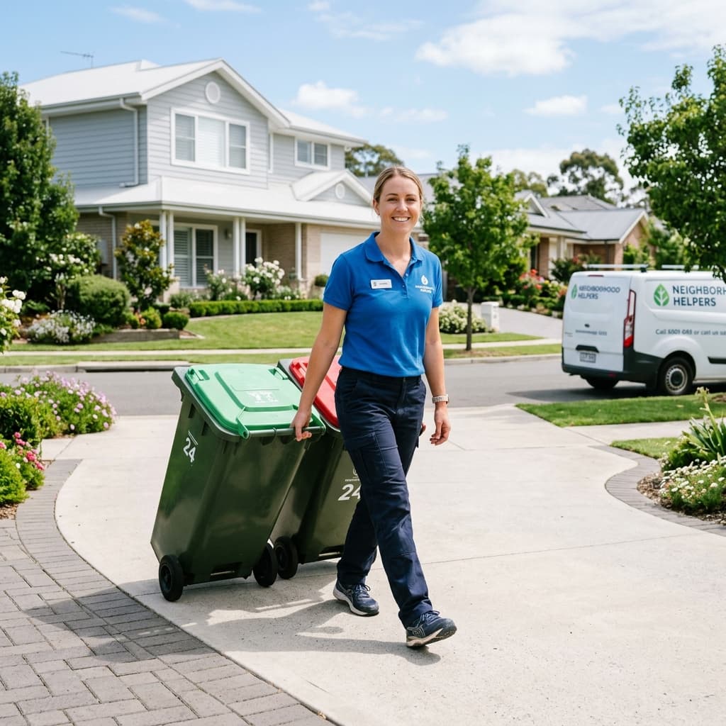 Bin Rangers helper moving bins